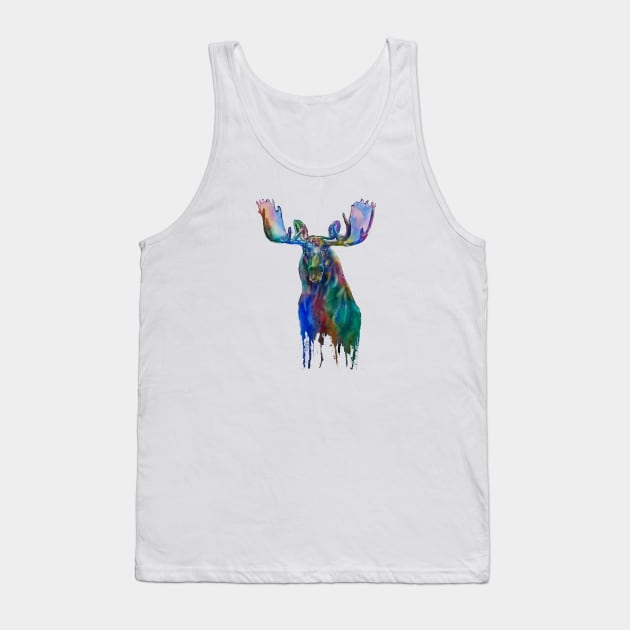 Moose Lover Watercolor Tank Top by CunninghamWatercolors